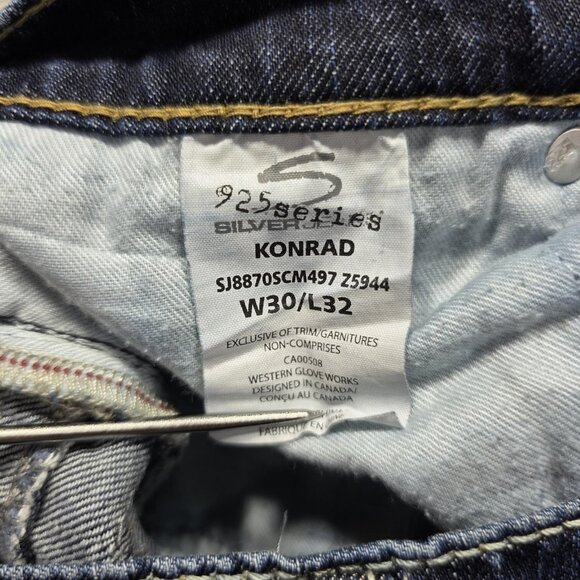 Silver Jeans Konrad Jeans Mens 30x32 Distressed Straight Leg Denim 925 Series - Picture 8 of 14